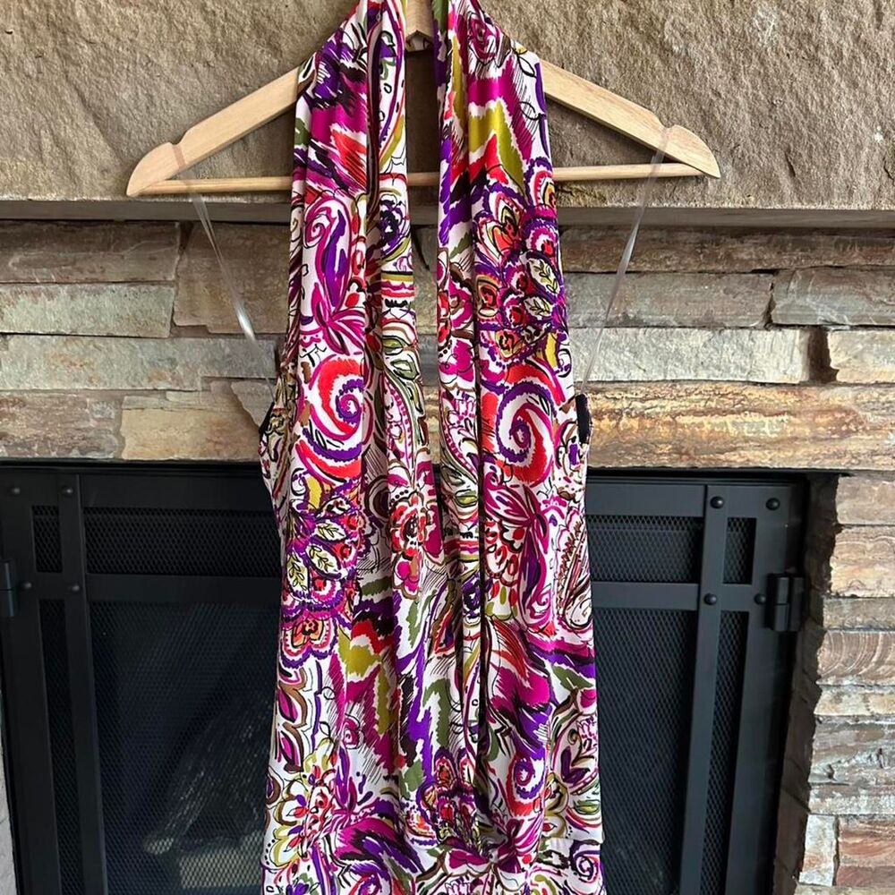 Bisou Bisou Michele Going Out Y2K Halter Top Tube Top Paisley Womens XS
